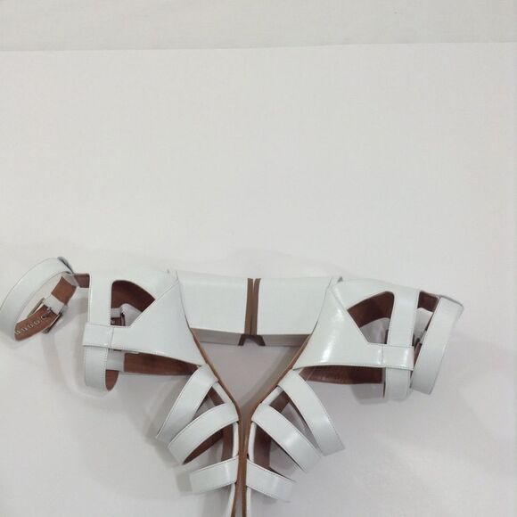 Laurence Decade Leather White Rela Block Heel Sandal 39 - Picture 4 of 8
